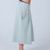 WIDE-LEG CAPRI TROUSERS IN DREAM BLUE