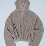KNIGHT TEMPLAR KNIT ZIP-UP HOODIE IN STONE