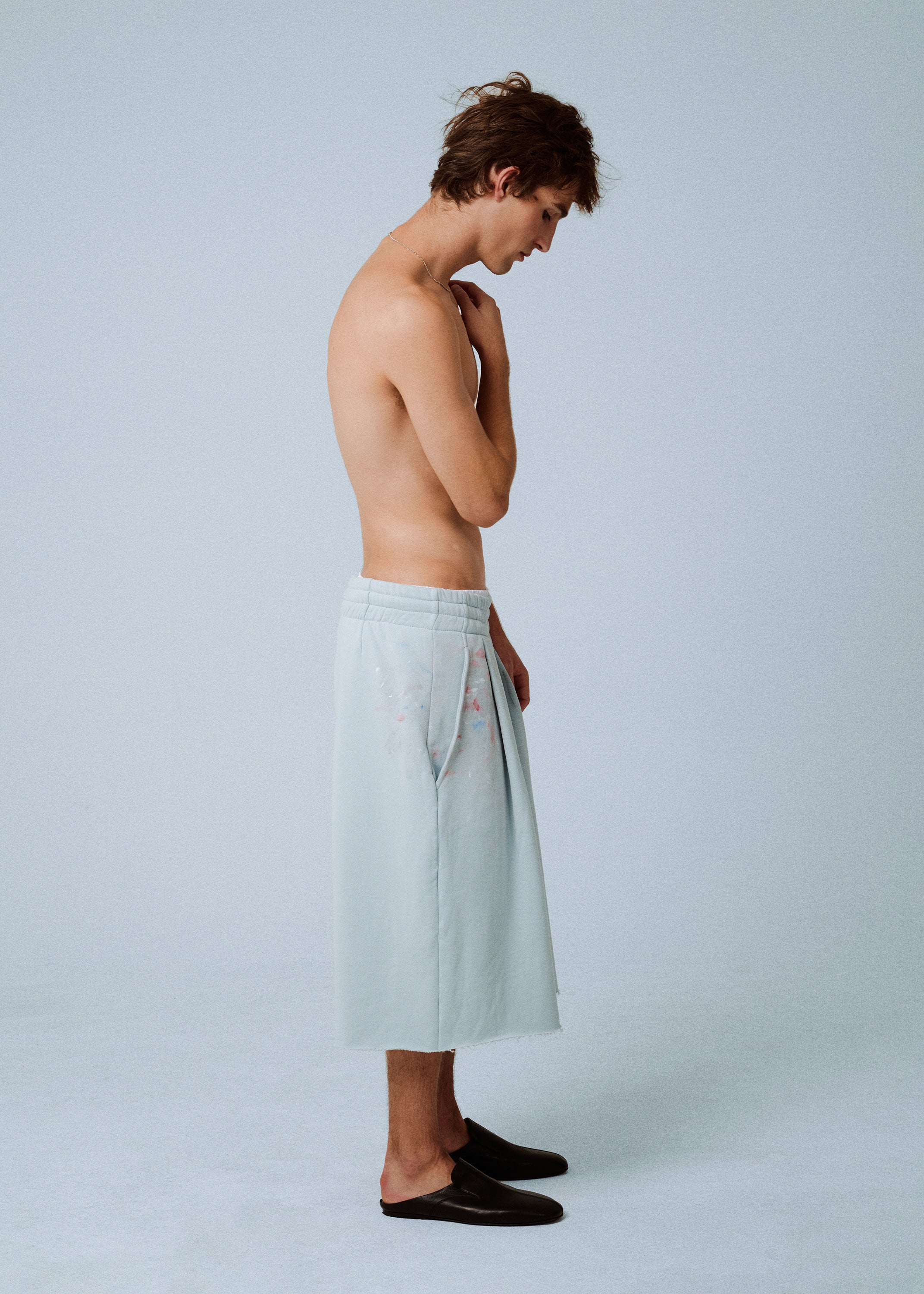 WIDE-LEG CAPRI TROUSERS IN DREAM BLUE