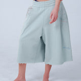 WIDE-LEG CAPRI TROUSERS IN DREAM BLUE