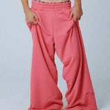 WIDE-LEG PINK TROUSERS