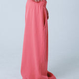 WIDE-LEG PINK TROUSERS