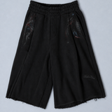 WIDE-LEG CAPRI TROUSERS IN BLACK