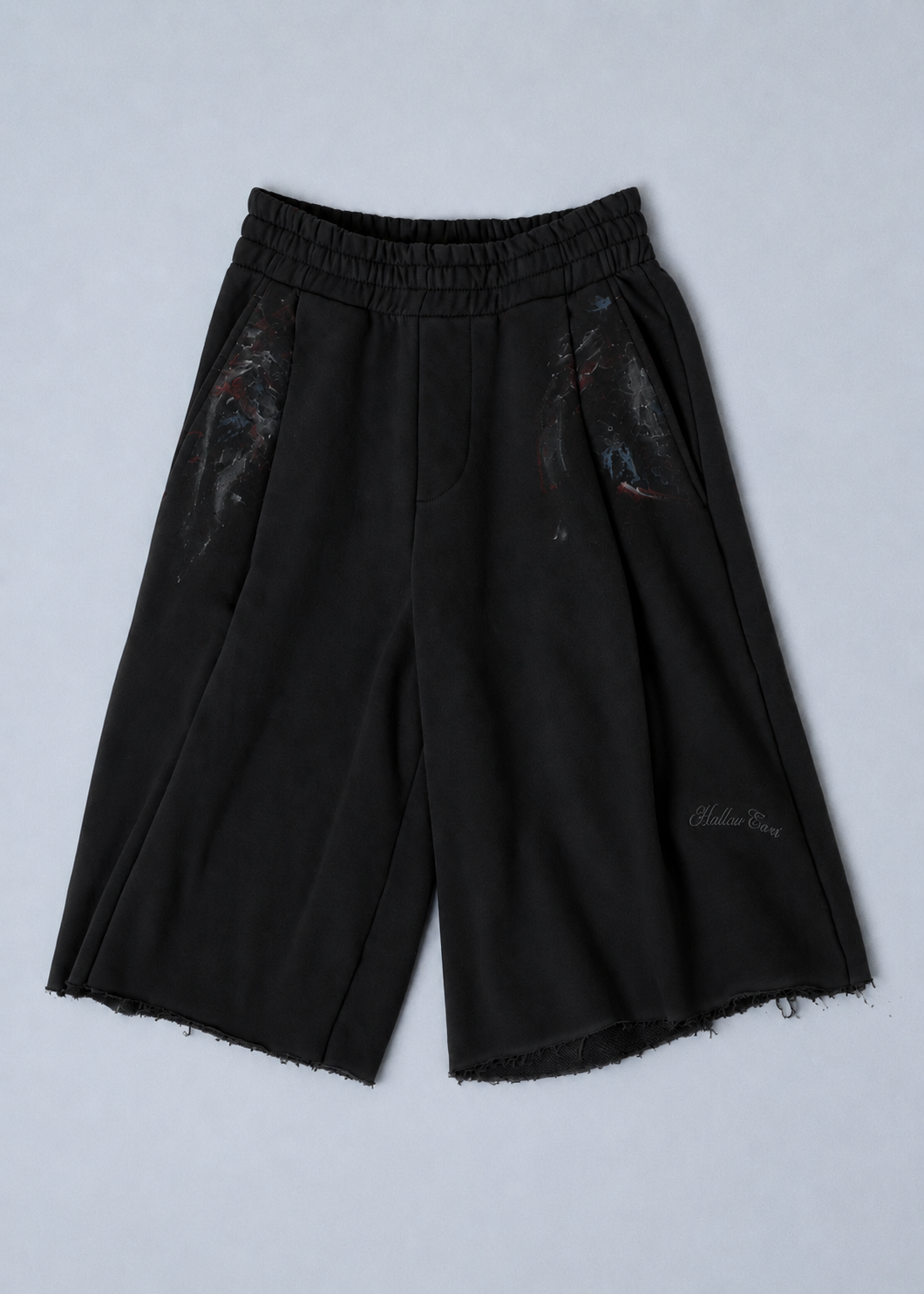 WIDE-LEG CAPRI TROUSERS IN BLACK