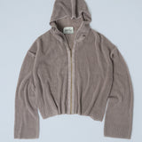 KNIGHT TEMPLAR KNIT ZIP-UP HOODIE IN STONE