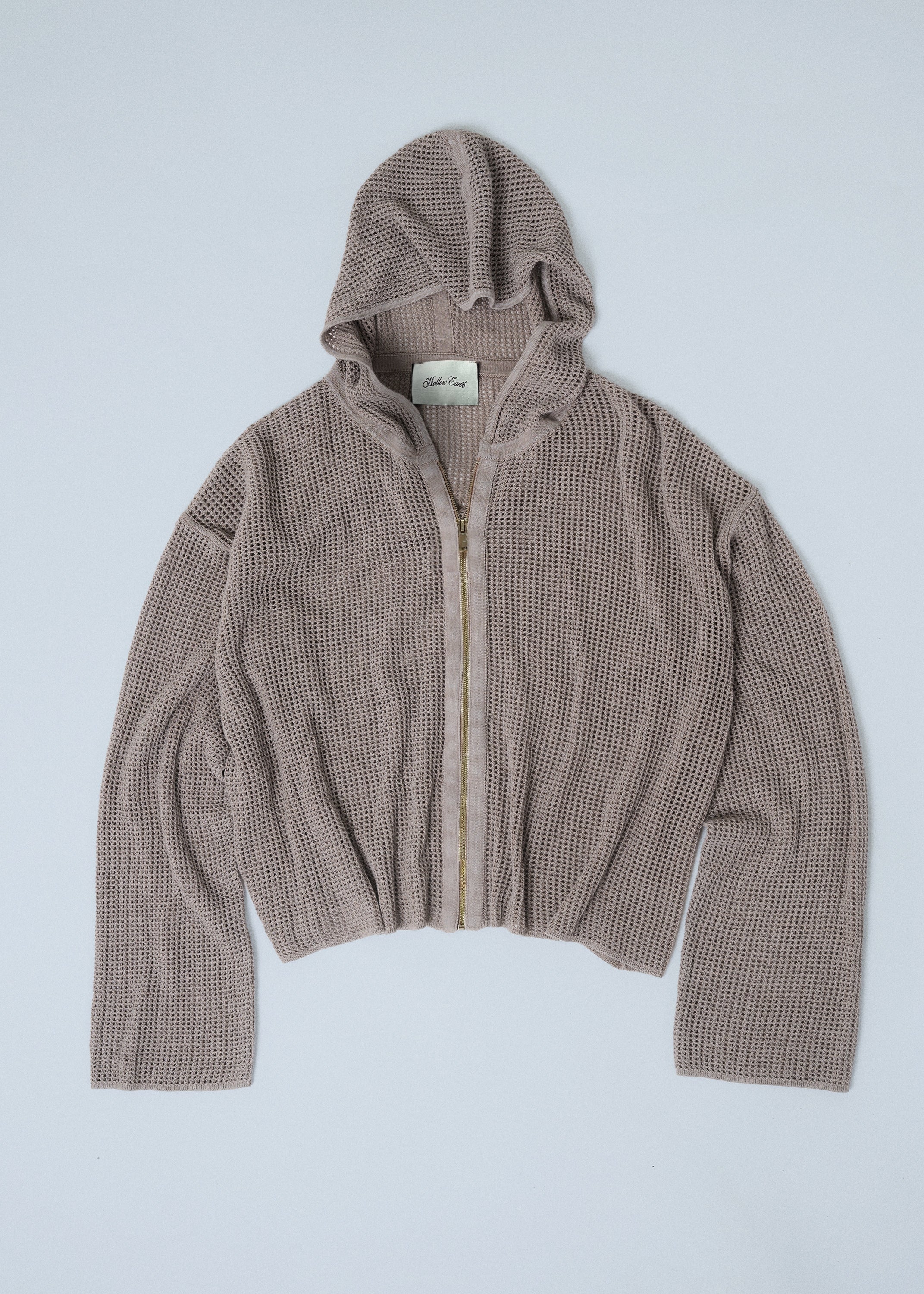 KNIGHT TEMPLAR KNIT ZIP-UP HOODIE IN STONE